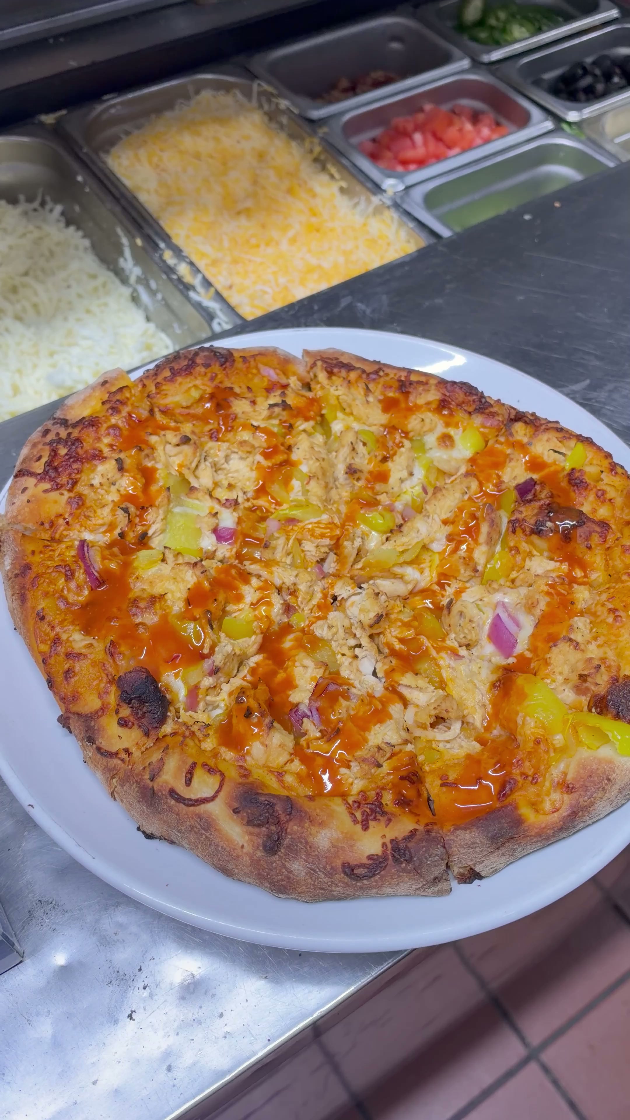 Fresh pizza from the Pub 235 kitchen